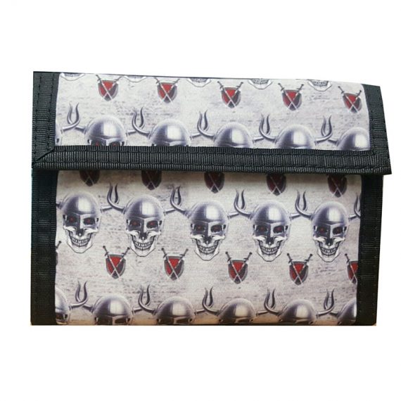 Short Wallet for Men with Skeleton Printing