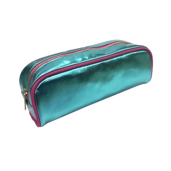 Makeup Bag Pencil Case in Shiny blue