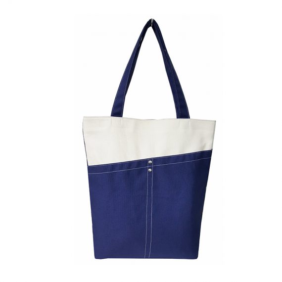 Tote Bag in dark blue & white