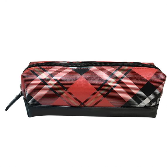 cosmetic bag pencil case in plaid