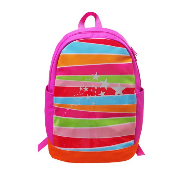 Girl Backpack with front Rainbow print