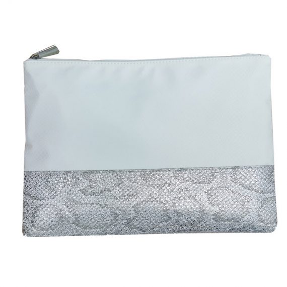 Nylon Clutch with Snakeskin PU bottom