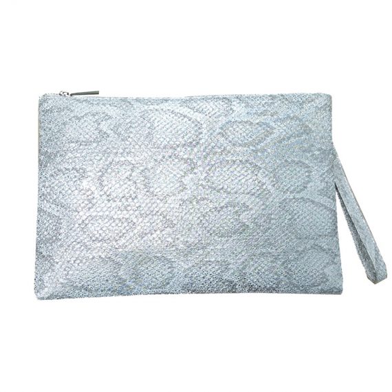 Shiny PU with Snake Skin pattern clutch