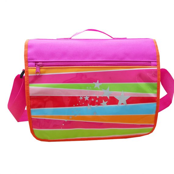 Girl messenger bag with front rainbow printing