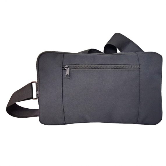 Rectangle shape men waist bag in grey