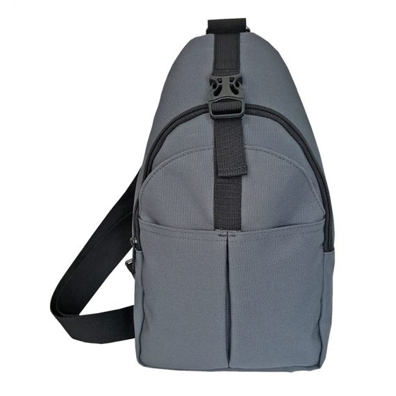 Men Sling bag in grey with front pocket