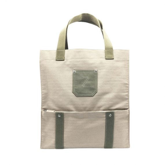 100% Cotton Tote with Front zipper pocket