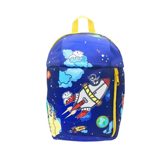 children backpack with spaceship printing