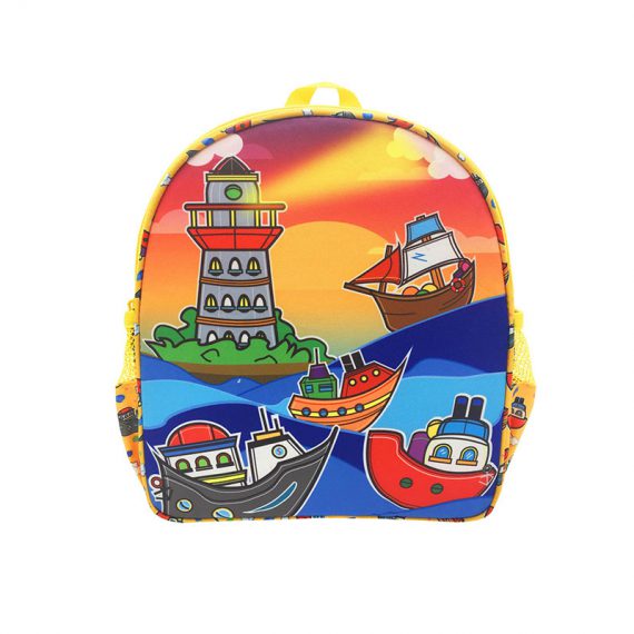 Children backpack with ship printing
