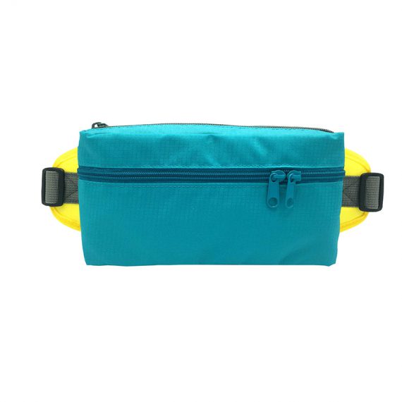 Rectangular shape waist bag in acqua