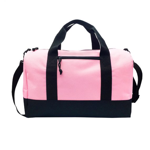 small duffel bag in pink