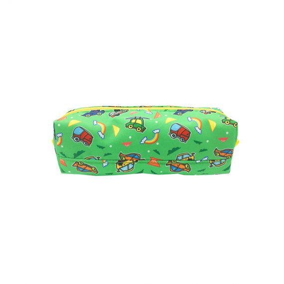 Square shape pencil case with car print