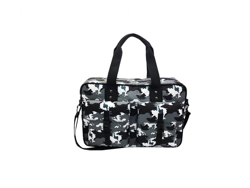 Camo Weekender Bag in Black White Grey front