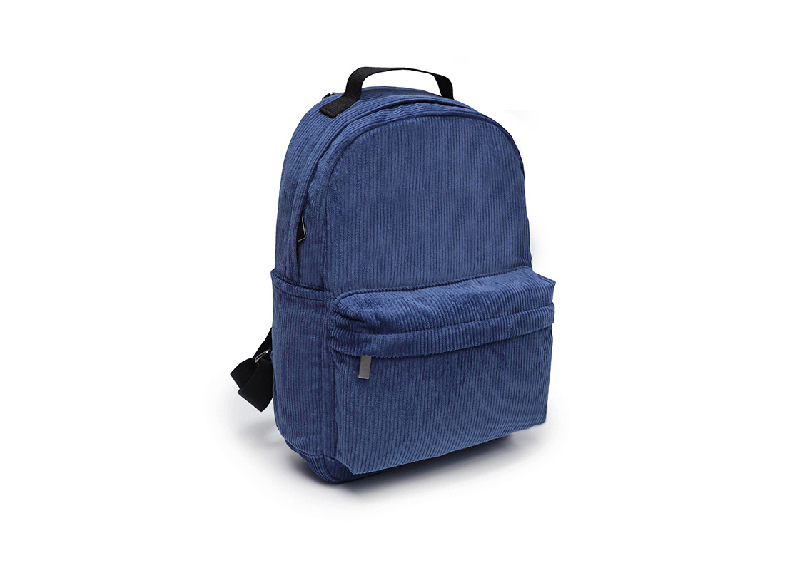 Corduroy small backpack - 21016 - blue L side