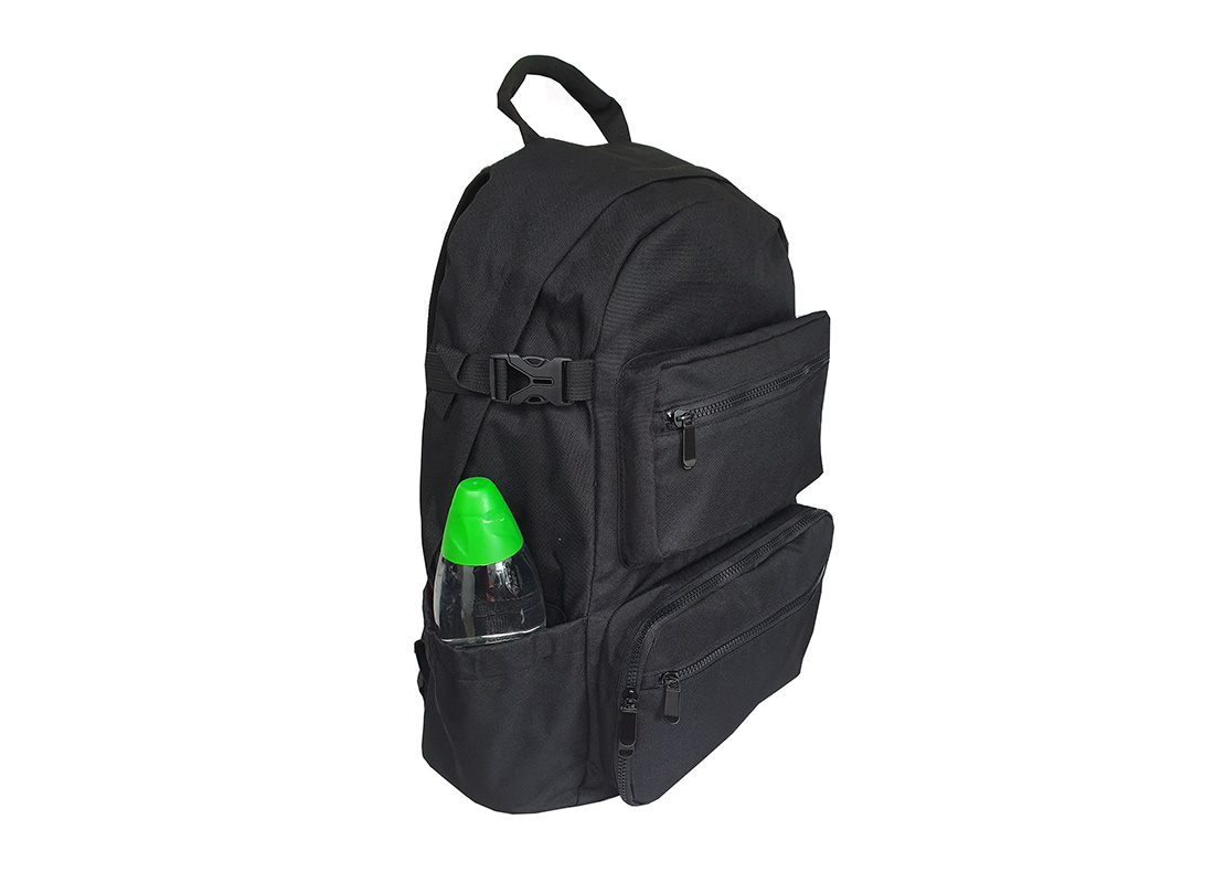 sport laptop backpack - 22016 - Black L Side with bottle
