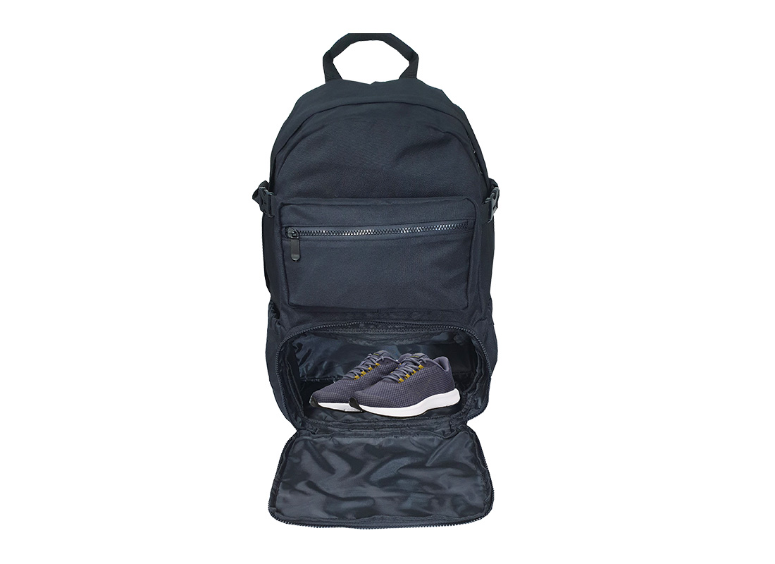 sport laptop backpack - 22016 - Black Shoe pocket